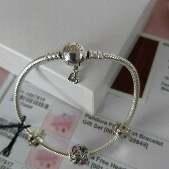 Authentic Pandora Limited Edt *RETIRED* Free Heart Bracelet Gift Set  19cm/7.5 - Picture 4 of 11